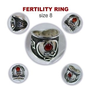 OOAK Fertility Sterling Ring Size 8